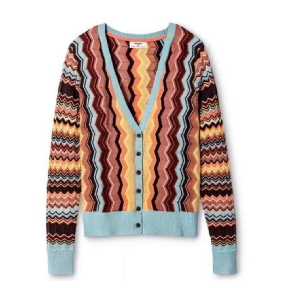 Missoni for Target Colorful Zigzag knit Cardigan Size L